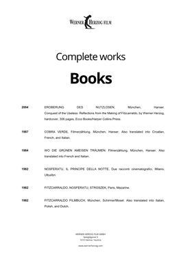 Complete Works Books