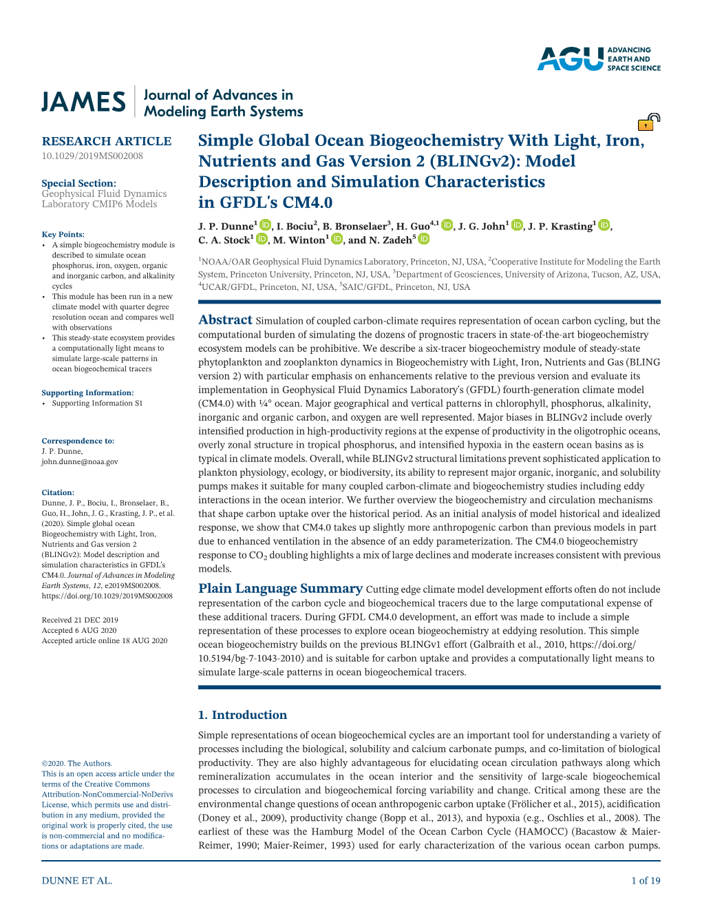 (Blingv2): Model Description and Simulation Ch