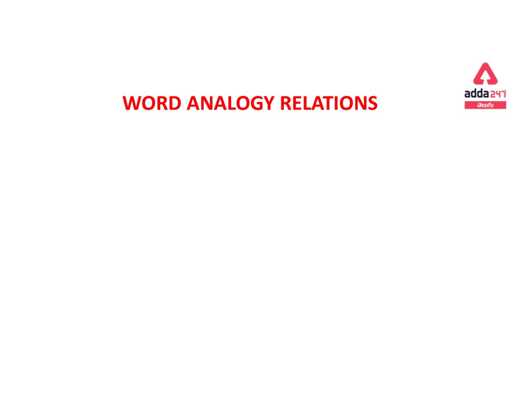 Word Analogy Relations Use Promo Code Y212 and Get Discount