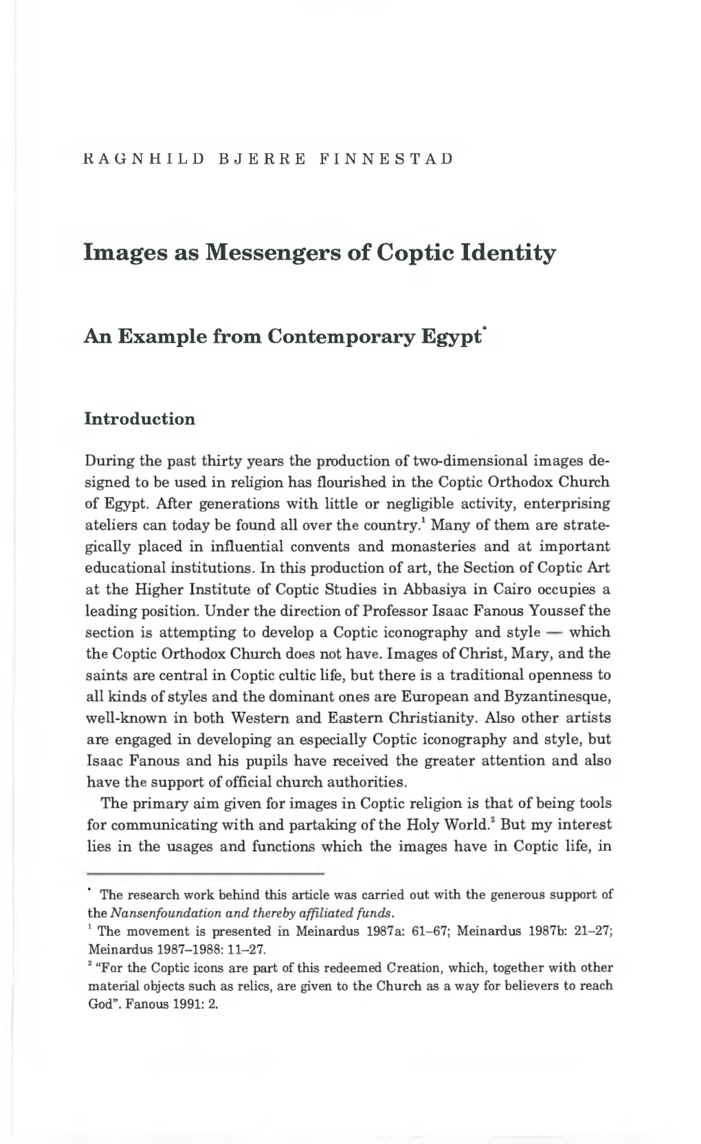 Images As Messengers of Coptic Identity