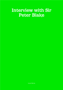 Interview with Sir Peter Blake