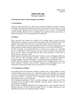 Salmonella Spp. Mehrdad Tajkarimi