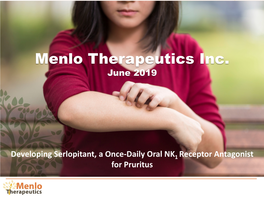 Menlo Therapeutics Inc. June 2019