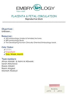 Placenta & Fetal Circulation