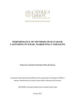 Performance of Methods of Database Capturing in Email Marketing Campaigns
