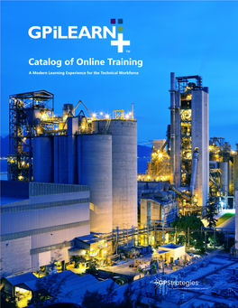 Catalog of Online Training a Modern Learning Experience for the Technical Workforce