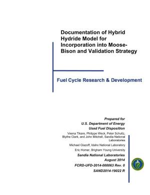 Documentation of Hybrid Hydride Model for Incorporation Into Moose- Bison and Validation Strategy