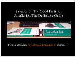 Javascript: the Good Parts Vs. Javascript: the Definitive Guide