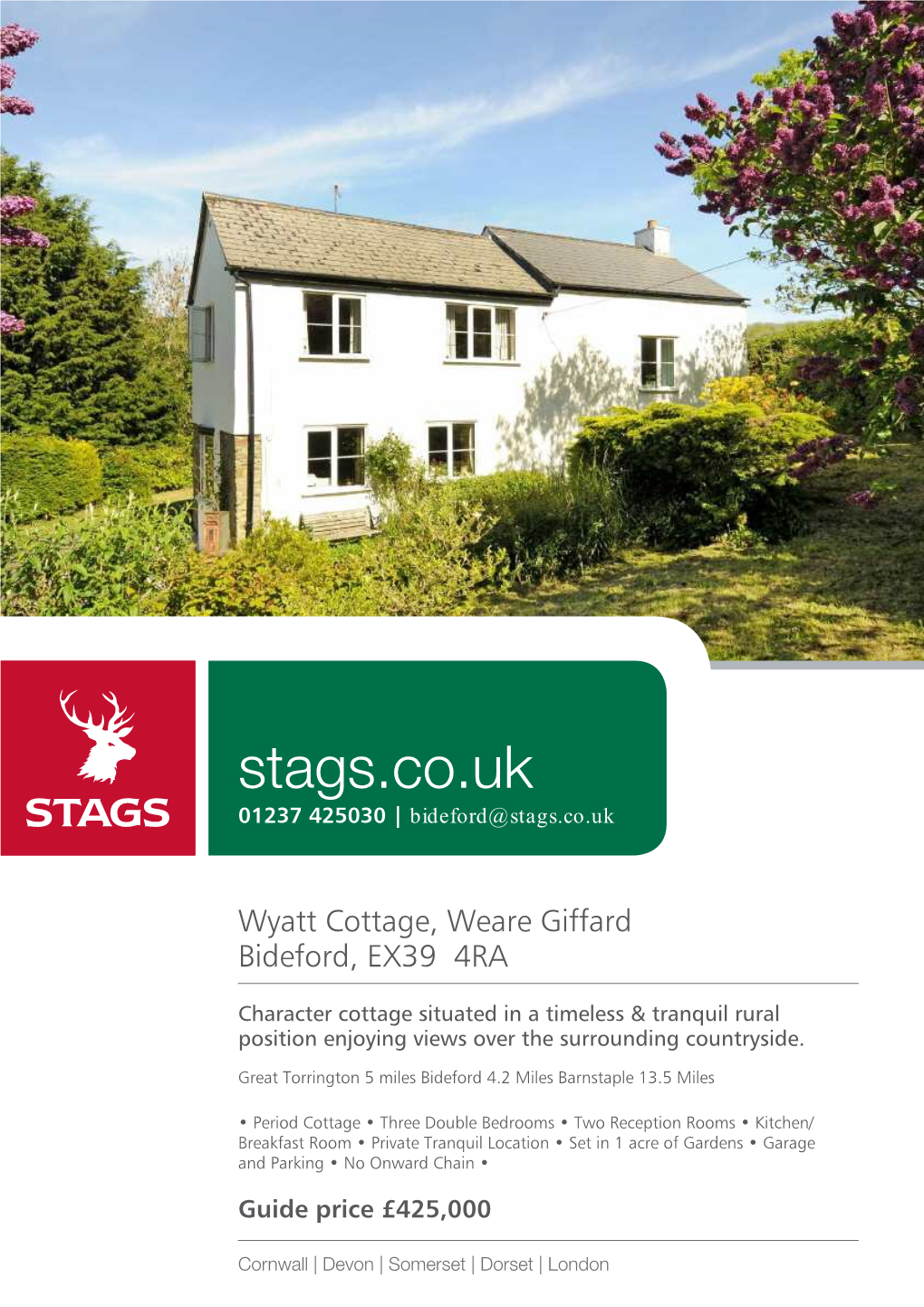 Stags.Co.Uk 01237 425030 | Bideford@Stags.Co.Uk