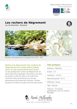 Les Rochers De Négremont Lac De Vassivière - Rempnat