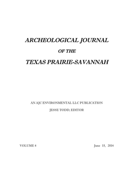 Archeological Journal of the Texas Prairie-Savannah 2014