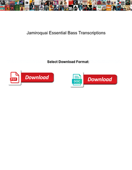 Jamiroquai Essential Bass Transcriptions