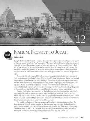 Nahum, Prophet to Judah