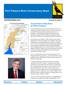 Port Tobacco River Conservancy News
