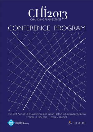 CHI 2013 Conference Program