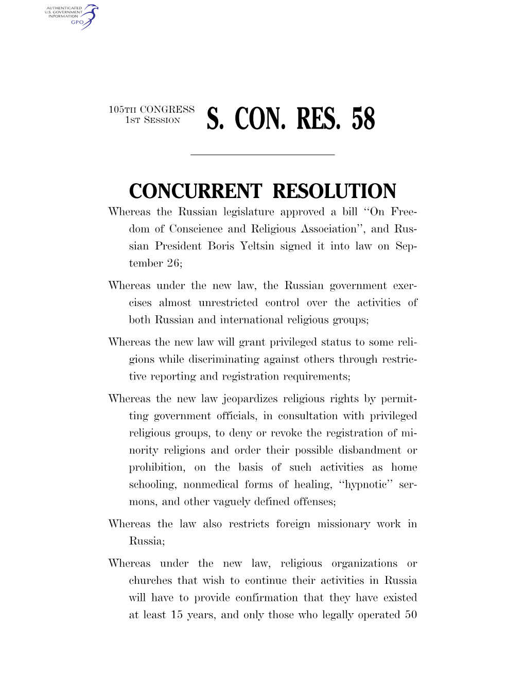 S. Con. Res. 58