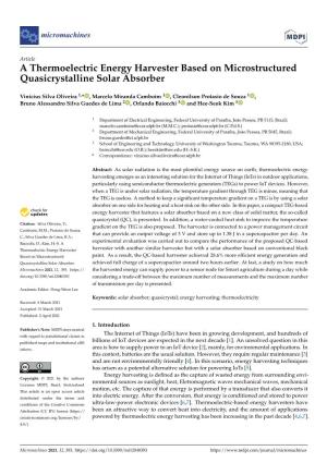 A Thermoelectric Energy Harvester Based on Microstructured Quasicrystalline Solar Absorber