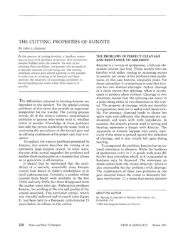 THE CUTTING PROPERTIES of KUNZITE by John L