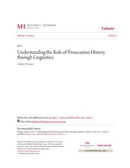 Understanding the Role of Prosecution History Through Linguistics Zachary Herman