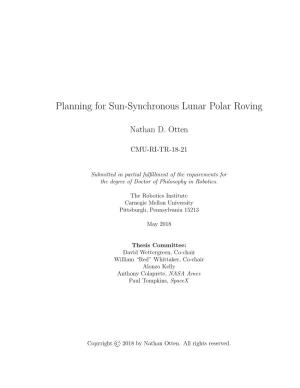 Planning for Sun-Synchronous Lunar Polar Roving