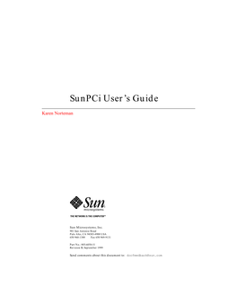 Sunpci User's Guide