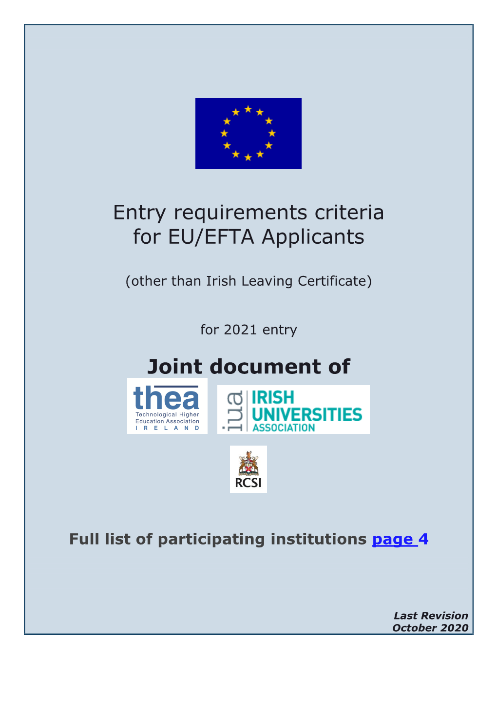 Entry Requirements Criteria for EU/EFTA Applicants DocsLib