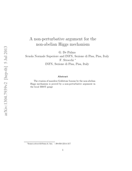 A Non-Perturbative Argument for the Non-Abelian Higgs Mechanism