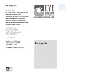Presbyopia Syracuse, NY, 13210