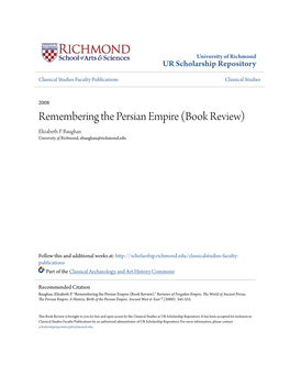 Remembering the Persian Empire (Book Review) Elizabeth P