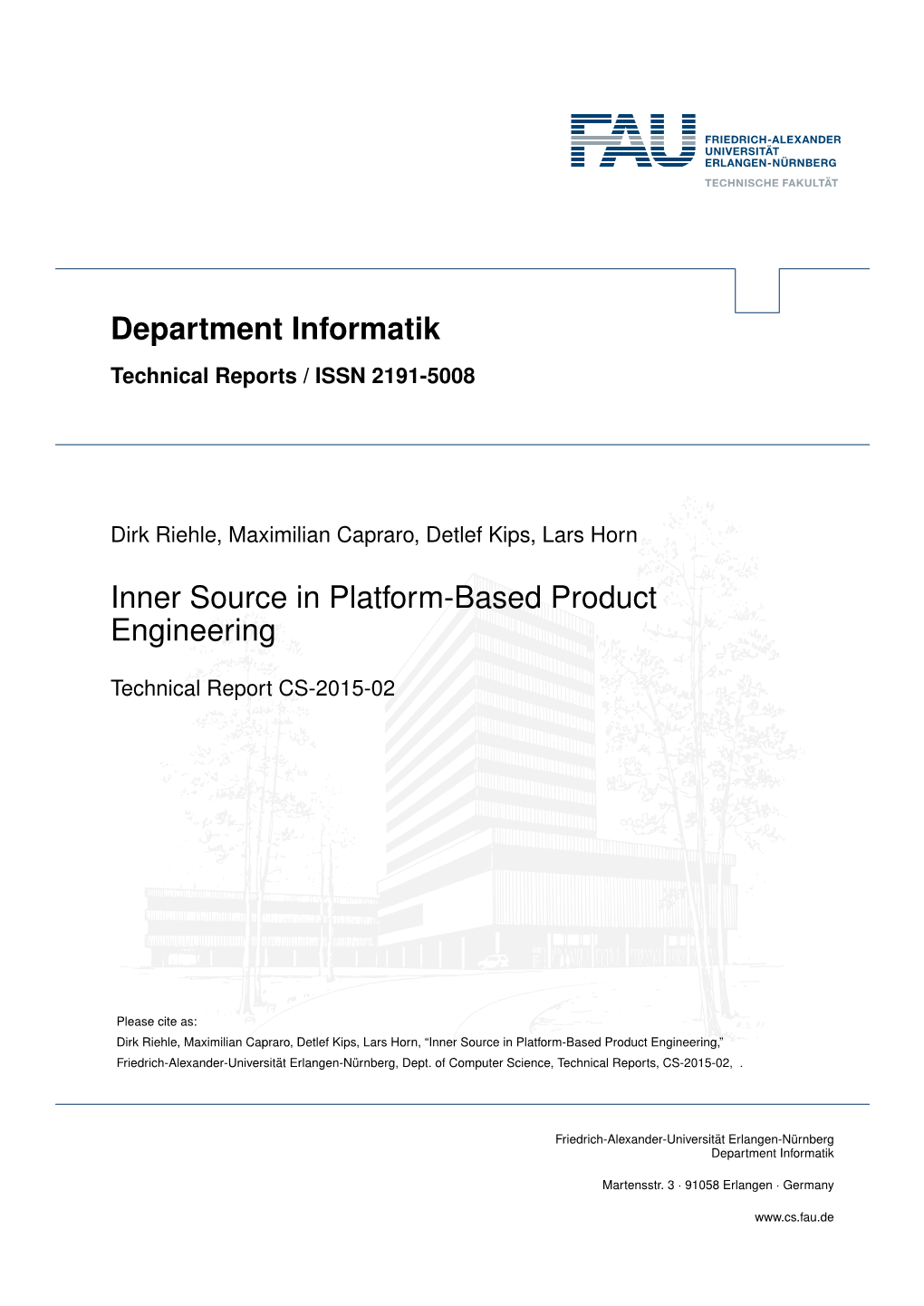 Department Informatik Inner Source in Platform-Based Product Engineering