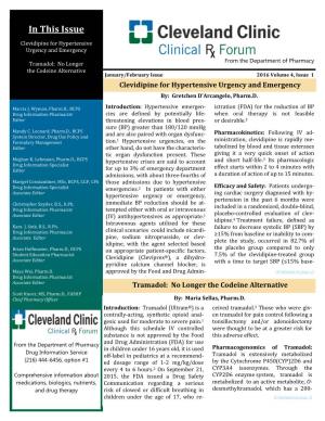 Clinical Rx Forum Volume 4 Issue 1