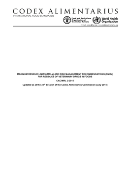 Codex Alimentarius Commission (July 2015)