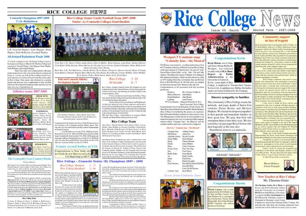 Rice College News