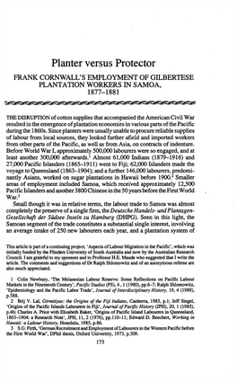 Planter Versus Protector. Frank Cornwall's Employment Of