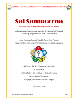Sai Sampoorna a SMART Study on Nutritional Food, Health and Hygiene