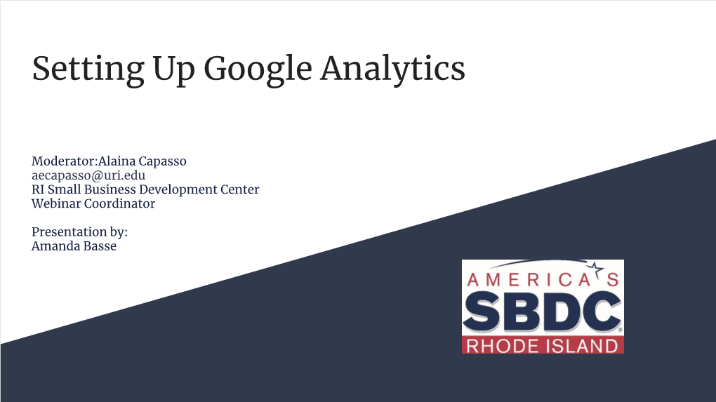 Setting up Google Analytics