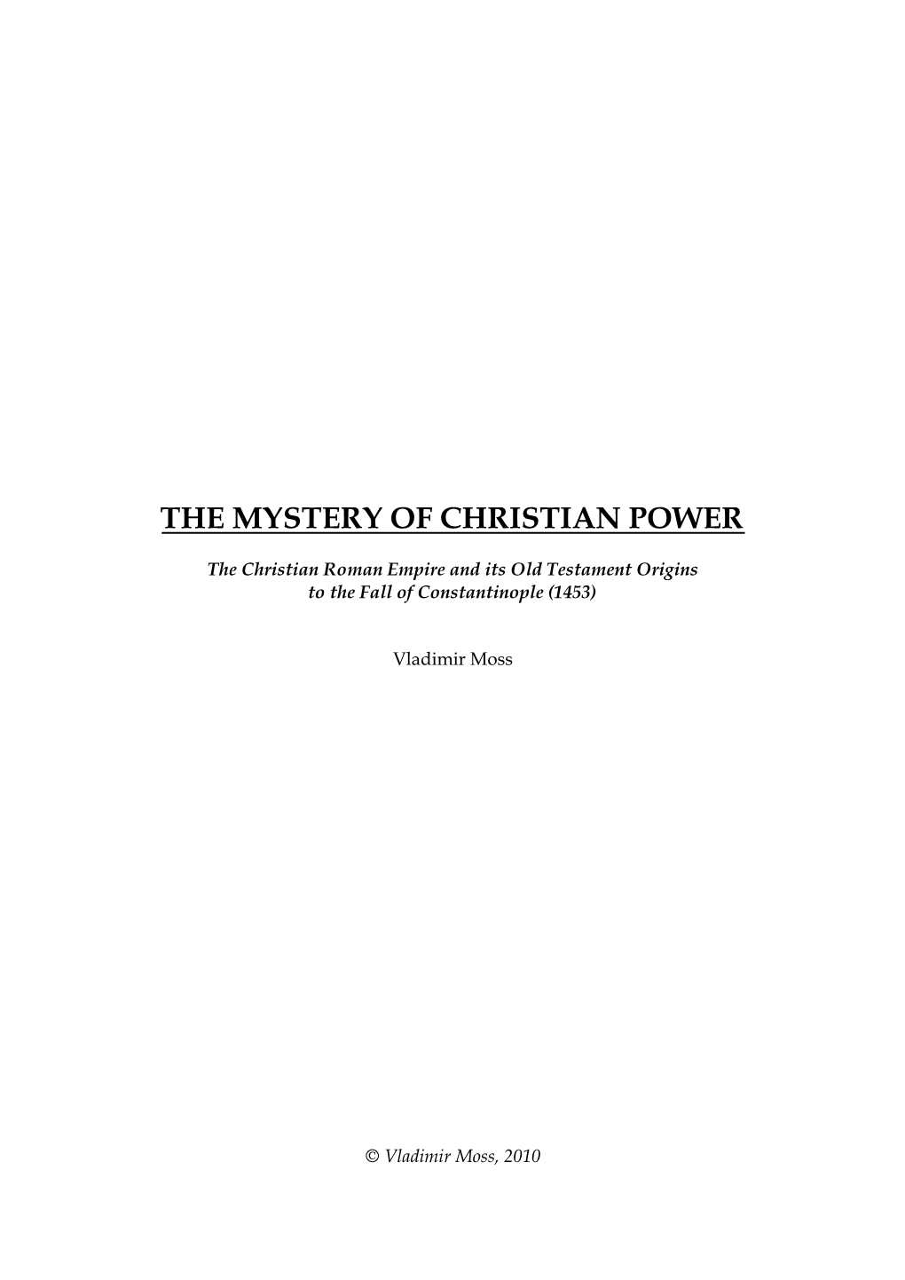 The Mystery of Christian Power