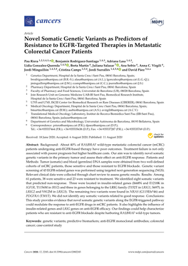 Novel Somatic Genetic Variants As Predictors of Resistance to EGFR-Targeted Therapies in Metastatic Colorectal Cancer Patients