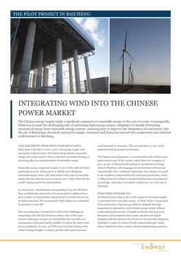 Integrating Wind Into the Chinese Power Market