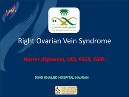 Right Ovarian Vein Syndrome