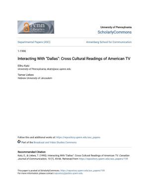 Cross Cultural Readings of American TV