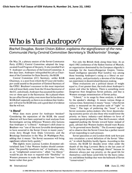 Who Is Yuri Andropov?