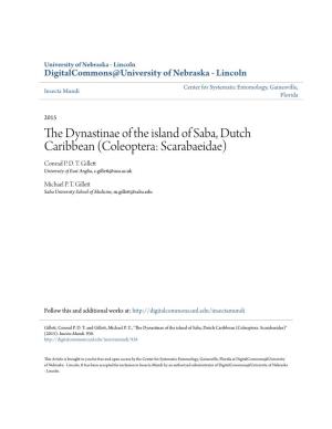 The Dynastinae of the Island of Saba, Dutch Caribbean (Coleoptera: Scarabaeidae) Conrad P