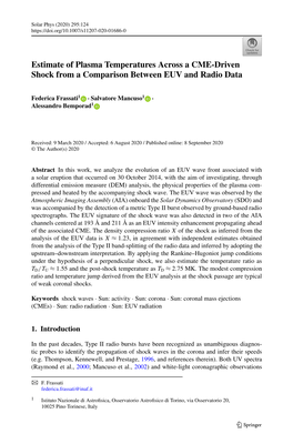 Estimate of Plasma Temperatures Across a CME-Driven Shock from a Comparison Between EUV and Radio Data