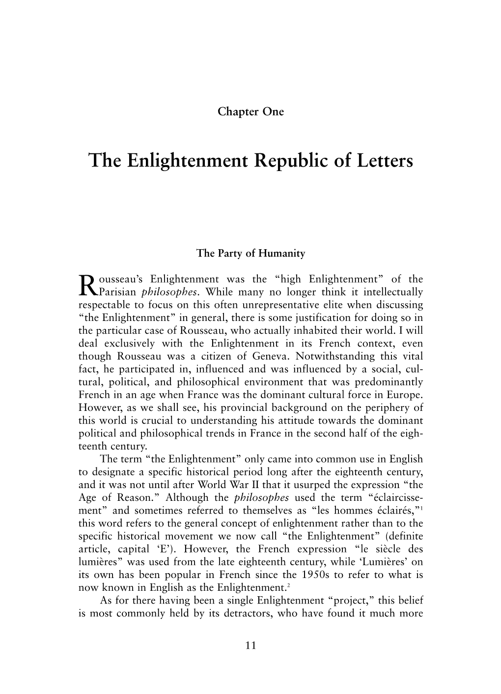 The Enlightenment Republic of Letters