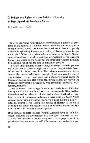 2 Indigenous Rights and the Politics of Identity in Post-Apartheid Southern Africa