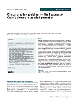 Clinical Practice Guidelines for the Treatment of Crohn's Disease in The