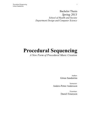 Procedural Sequencing 1 Göran Sandström
