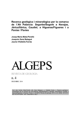 ALGEPS REVISTA DE GEOLOGIA N