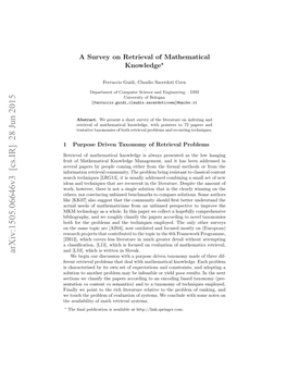 A Survey on Retrieval of Mathematical Knowledge
